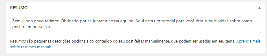 Resumo ao final