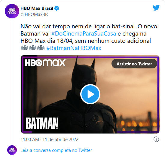 Confirmação via Twitter